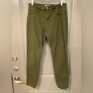 Olive green straight leg pants